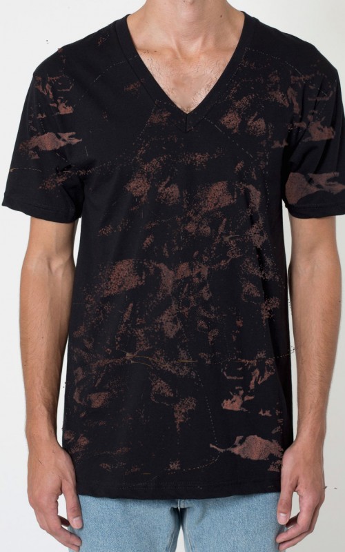 mens vneck blk copper